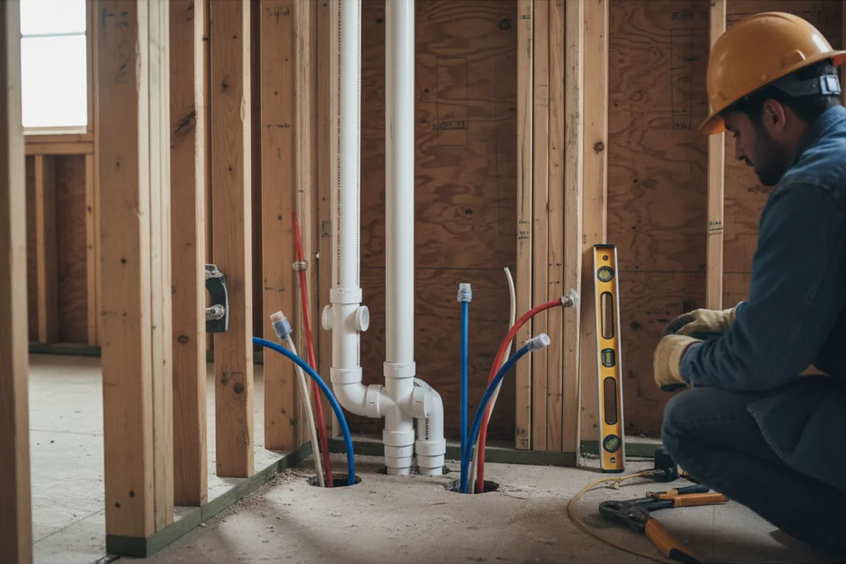 Drain and supply rough-in during Garbage Disposal Repair in Sunfield